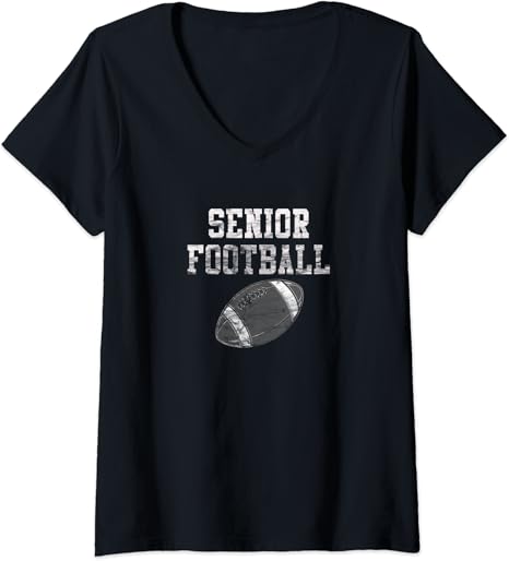 Amazon.com: Womens Vintage Senior Football V-Neck T-Shirt: Clothing